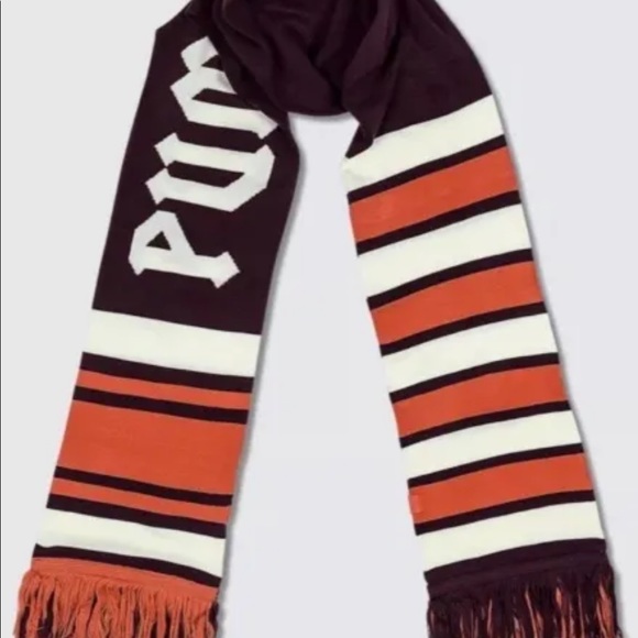 New Fenty Puma By Rihanna Long Varsity Scarf Winetasting Vanilla Ice Flame - Picture 7 of 7